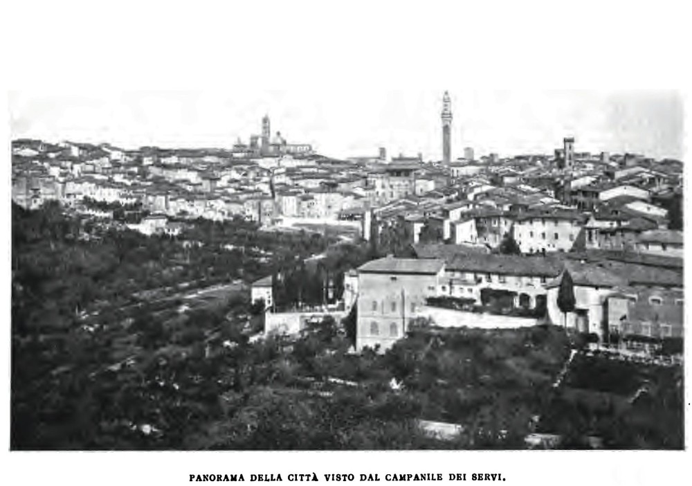 Siena - panorama della città - immagine tratta dal libro Siena di A.J.Rusconi, 1907