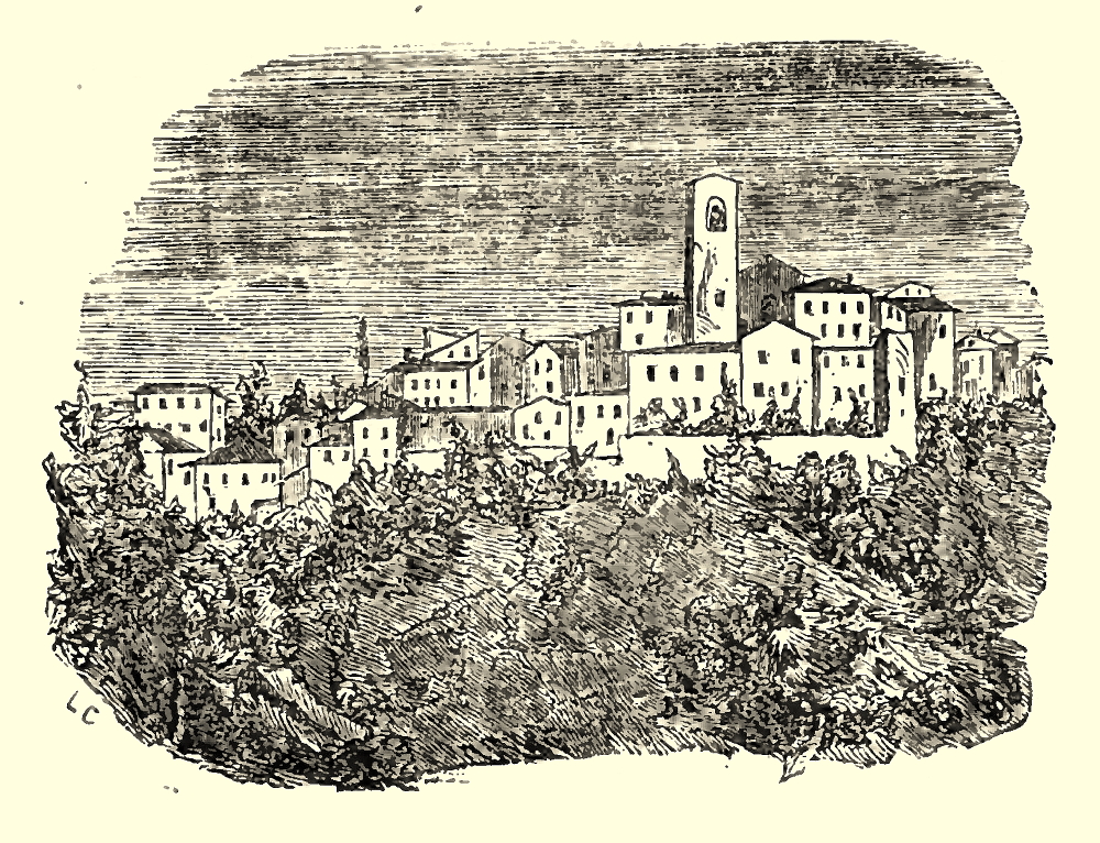Signa - 1 - immagine tratta dal libro di Collodi “Un romanzo in vapore - Da Firenze a Livorno – Guida storico-umoristica” - 1856